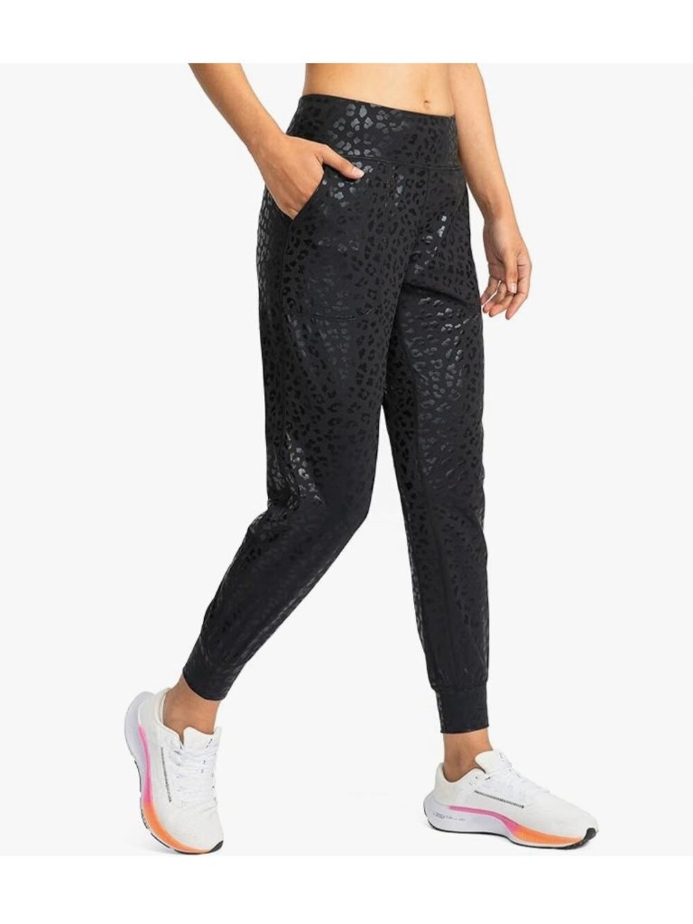 Soothfeel Joggers Zipper Pockets High Waisted Athletic Workout Yoga Pants Large